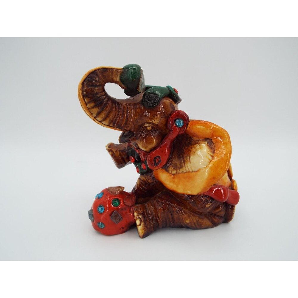 Mexican Folk Art Lucky Elephant Figurine Mayan Aztec Stones